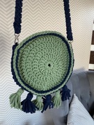 Torebka ze sznurka bawełnianego, ręcznie robiona