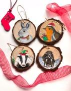 Zawieszki świąteczne ręcznie malowane zwierzęta 