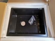 Zlewozmywak JEDNOKOMOROWY podblatowy czarny SALIX + SYFON