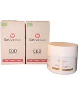 PROMOCJA Sativa Life 2 x OLEJEK CBD 10% Full Spectrum RAW 12 ml + MAŚĆ