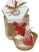 Świąteczna świeca sojowa z reniferem