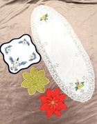 Zestaw 4 serwety świąteczne bożonarodzeniowe bieżnik stół wigilia serwetki