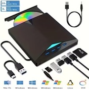 Zewnętrzny przenośny napęd nagrywarka  CD/DVD 7-w-1 z USB 3.0 