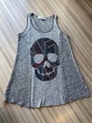 The clas-sic / srebrna bluzka / top imprezowa / made in USA / dzianina
