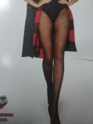 Czarne eleganckie rajstopy ze wzorem r. L-XL w romby