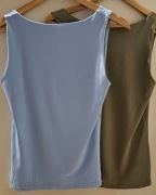 2 topy  błękit i khaki L/ XL