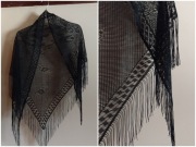 Chusta vintage,z frędzlami 