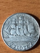 II RP. 2 złote Żaglowiec 1936 