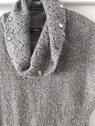 Sweter wełniany szary srebrna nitka błyszczący M 38 