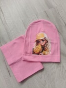 Czapka Wiosenna dla dziewczynki z szalikiem typu komin 