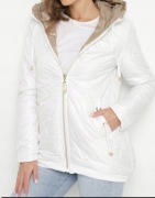 Nowa biała kurtka wiosenna przejściowa 38 M błyszcz