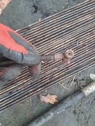 Stary wąż z końcówką pompowanie kół, kompresor, pompka rowerowa samochodowa