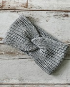 Szeroka opaska na głowę ciepła szara melanż 