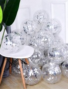 Balony przezroczyste z konfetti srebrne 30 cm 10 sztuk