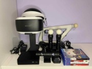 ZESTAW GOGLE PLAYSTATION VR PS4/PS5 + KAMERA V2 + 2x MOVE + 4 gry+ stojak 