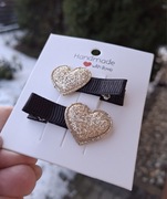 Mini spinki spineczki do włosów handmade 2 szt. serduszko