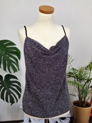 Brokatowa bluzka na ramiączkach srebrna błyszcząca new collection top S/M