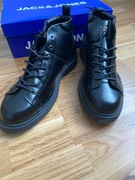 Nowe stylowe skórzane buty, rozmiar 45