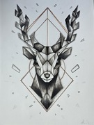 Rysunek abstrakcyjny jelenia 