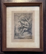 Ex Libris - piękny drzeworyt - Kanada - Marion Martens „Diabelska gra”