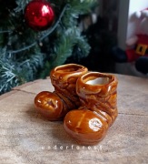 Porcelanowe buty bucik fajans PRL figurka świecznik
