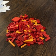 0.22 kg mix czerwone/pomarańczowe klocki lego