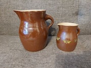 RUSTYKALNE DZBANKI CERAMICZNE – RĘKODZIEŁO, MOTYW OWADÓW, VINTAGE