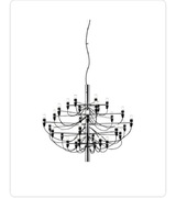 Lampa wisząca sufitowa chromowana / żyrandol 30 lampek LED 