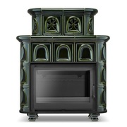 Piec kominek piecyk kaflowy ceramiczny obudowa kominkowa SALZBURG zielony