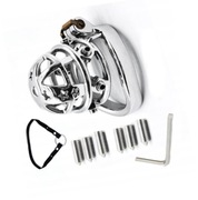 Stalowy pas cnoty z wkręcanymi kolcami CBT Bdsm Chastity + Pasek oring 45mm