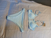 Strój kąpielowy dwuczęściowy bikini Zaful xl niebieski