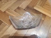 Stara kryształowa podłużna miska 