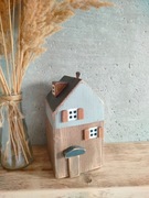 Drewniany domek szary/orzech dekoracja