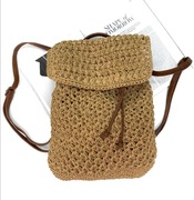 Ciemnobeżowy pleciony plecak boho