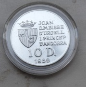 Andora 10 Dinarów 1989 r M.S Włochy 90 srebro 