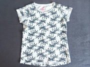 116 122 T-shirt Bluzka biała w palmy letnia Koszulka lato Peppers 