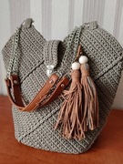 Torebka ręcznie wykonana na szydełku, handmade, torebka tulipan