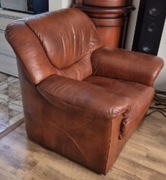 Sofa skórzana rozkładana. Dwa fotele. Stan bardzo dobry