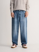 RESERVED Jeansy loose z efektem sprania