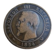 10 centymów 1854 Francja  "W" Napoleon III