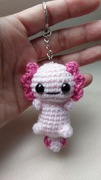 Aksolotl maskotka na szydełku,  brelok,  ręcznie robiona ,hand made