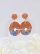 Kolczyki z gliny polimerowej i żywicy uv, stal chirurgiczna, rękodzieło