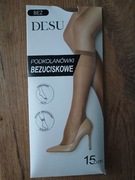 Podkolanowki damskie beżowe,  dwupaki 15 den