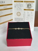 Bransoletka Diamenty Moissanity 1,95 CT Złoto pr. 585 Jedwab Certyfikat GRA