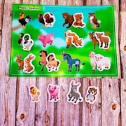 Układanka na rzepy Montessori. Zabawka edukacyjna. Zwierzęta. 