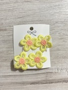 Spinki do włosów z szydełkowymi kwiatkami handmade