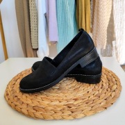 Mokasyny damskie 37 Venezia skóra nubukowa czarne błyszczące nubuk