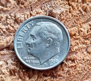 USA - 10 CENTÓW ONE DIME LIBERTY 1989 r. Roosevelt numizmatyka 