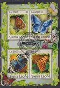 Blok używane Fauna  Owady  Motyle 2016 z Sierra Leone