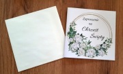 Zaproszenie chrzest do wypisania 15x15 + koperta ecru (komplet 10 szt.)